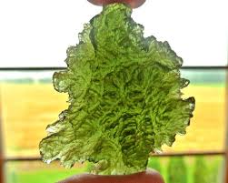 light green crystals - moldavite
