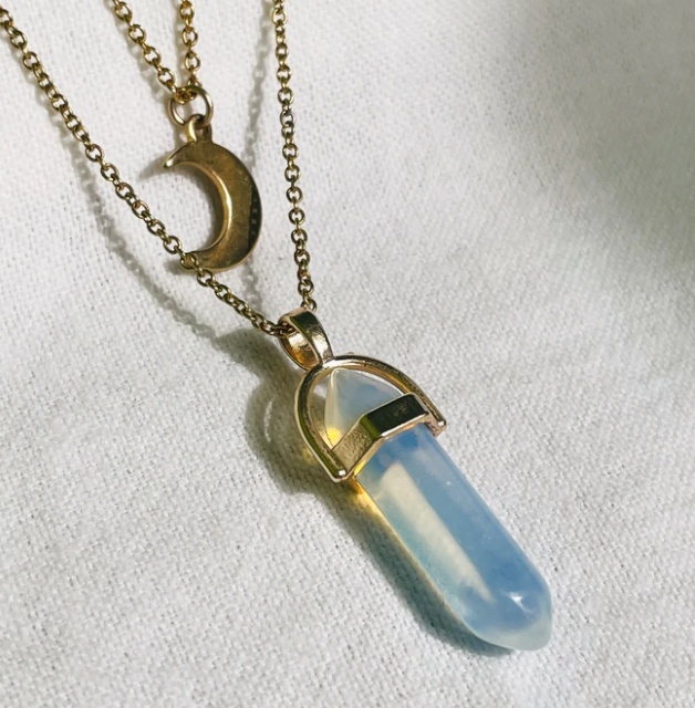 opalite crystal healing pendant